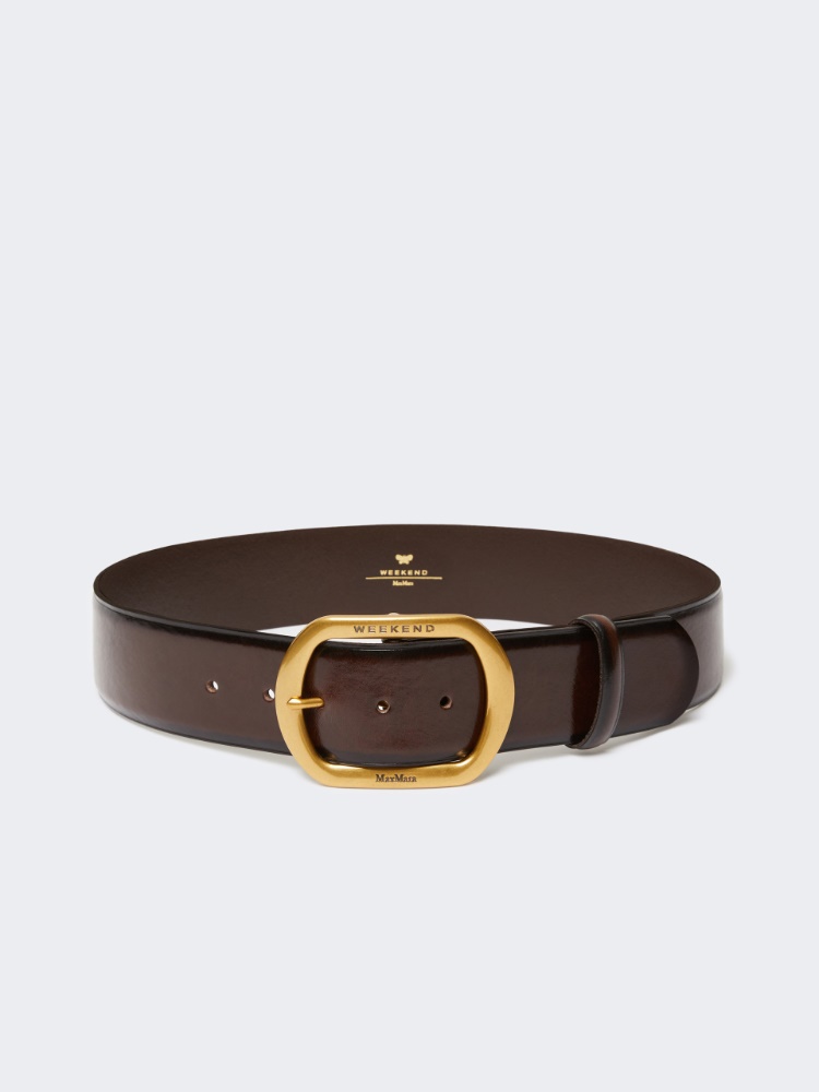 Leather belt - DARK BROWN - Weekend