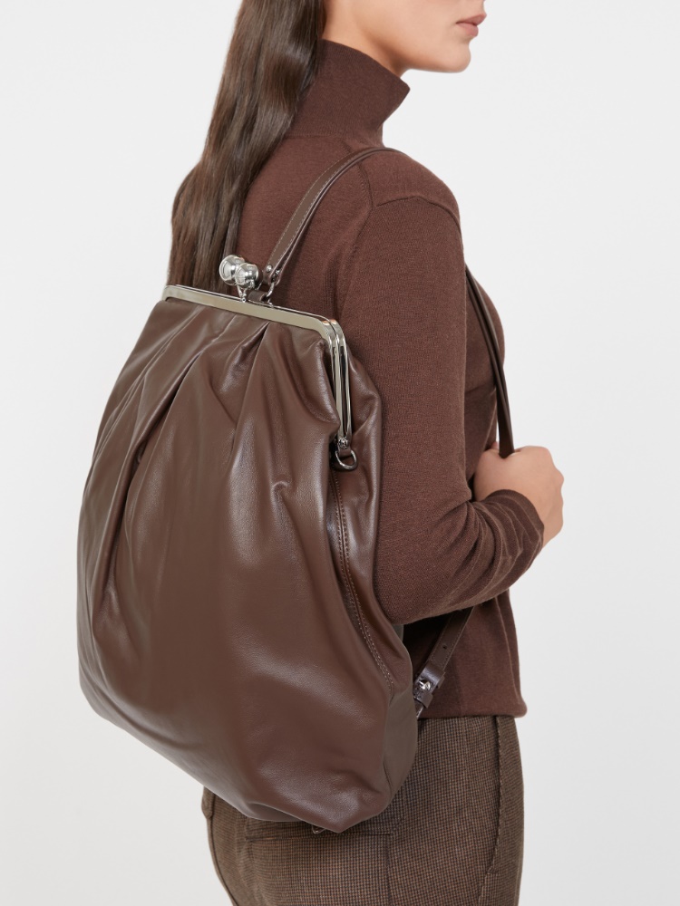 Nappa leather backpack - BROWN - Weekend - 2