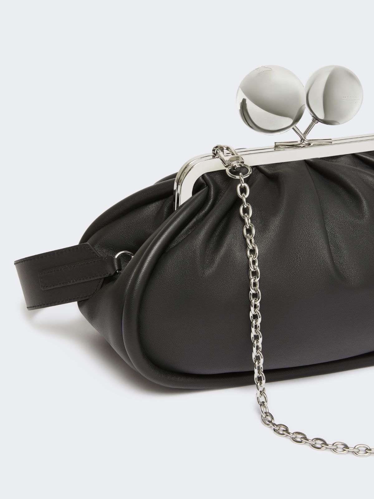 Medium Pasticcino Bag in glossy nappa leather - BLACK - Weekend - 4