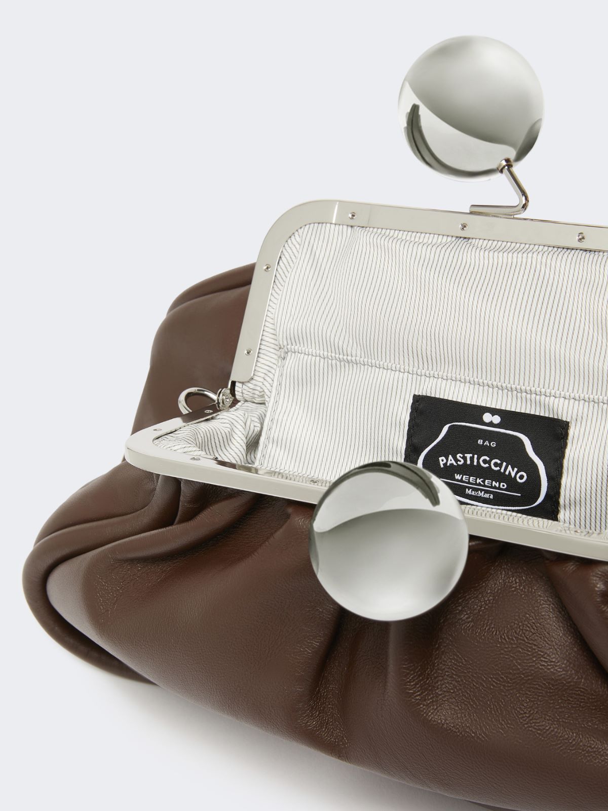 Medium Pasticcino Bag in glossy nappa leather - BROWN - Weekend - 6