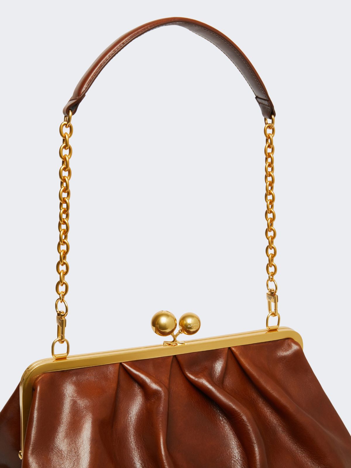 Leather Pasticcino Bag - TOBACCO - Weekend - 4