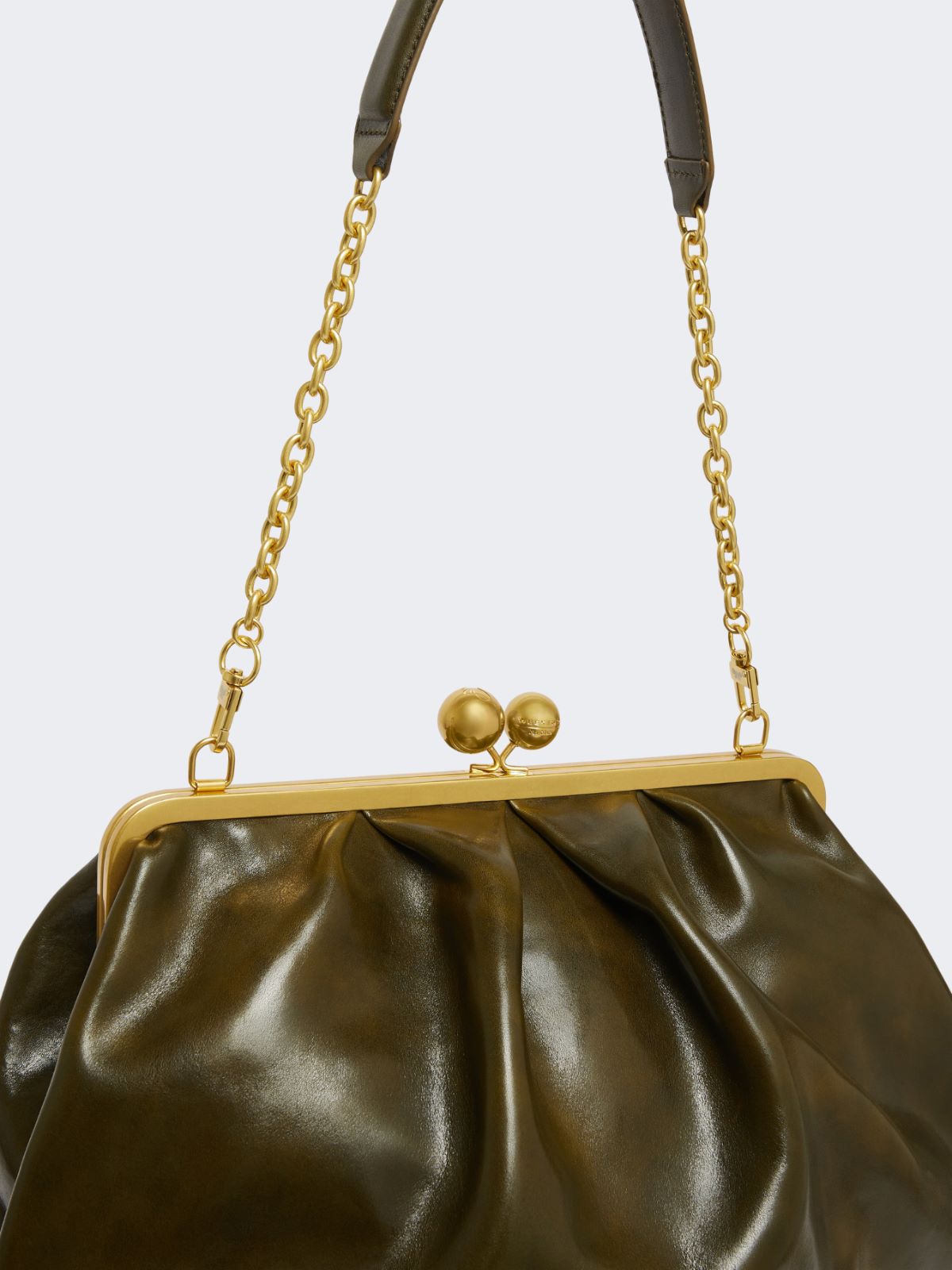 Leather Pasticcino Bag - OLIVE GREEN - Weekend - 4