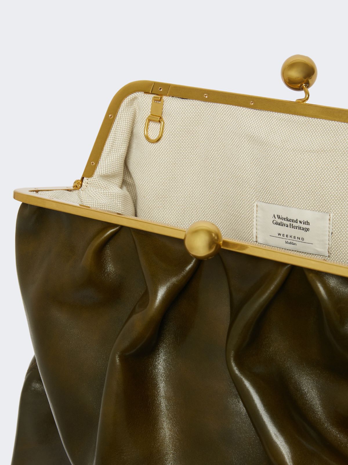Leather Pasticcino Bag - OLIVE GREEN - Weekend - 6