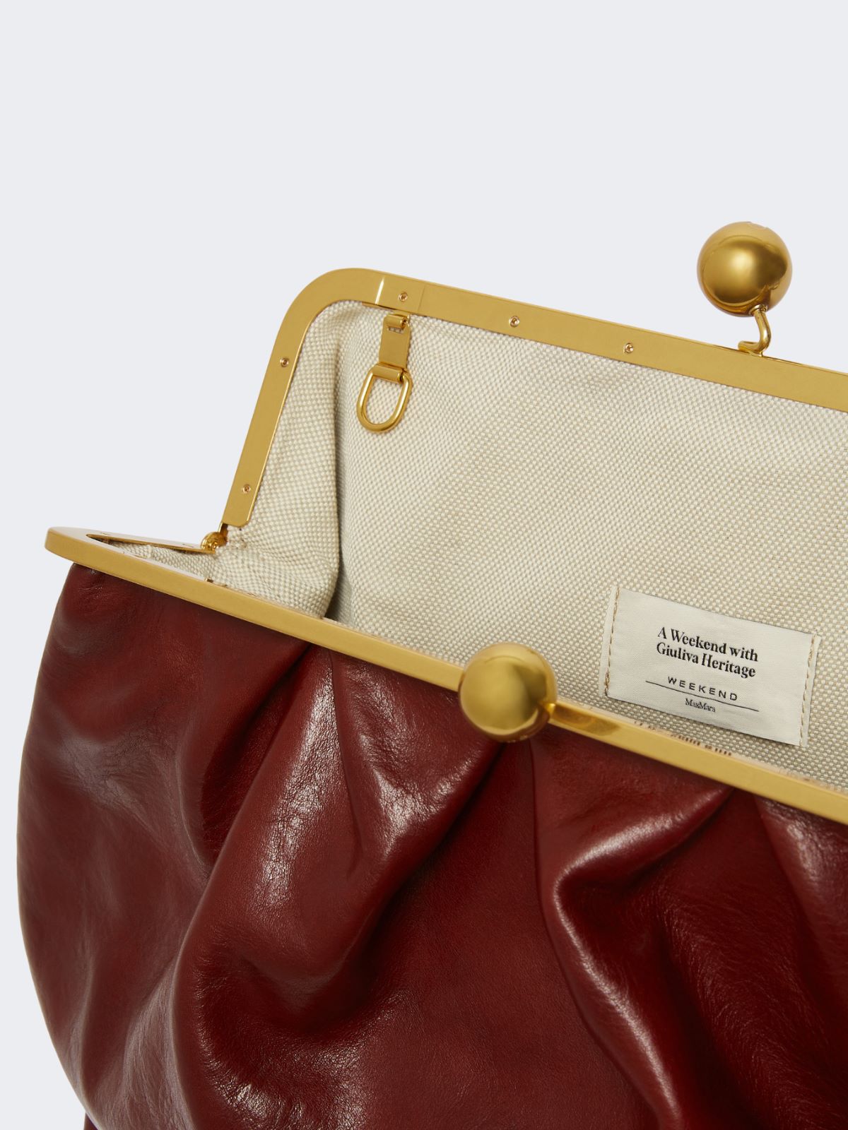 Leather Pasticcino Bag - BORDEAUX - Weekend - 6