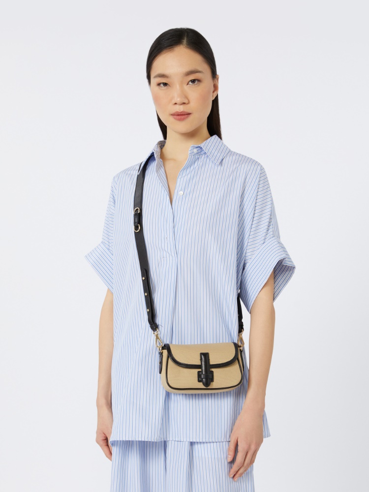 Borsa a tracolla in cotone e pelle - BEIGE - Weekend Max Mara - 2