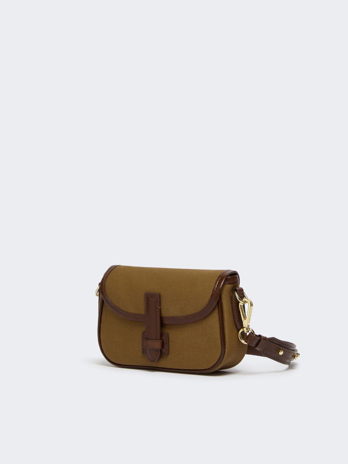 Cotton and leather crossbody bag - BRONZE - Weekend - 2