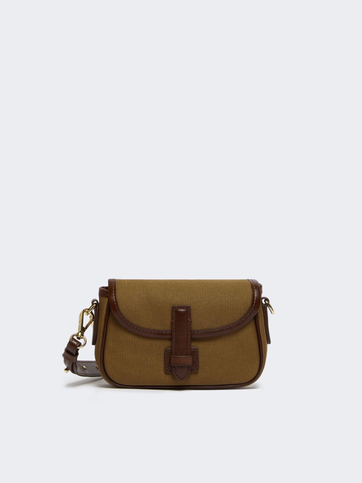 Cotton and leather crossbody bag - BRONZE - Weekend