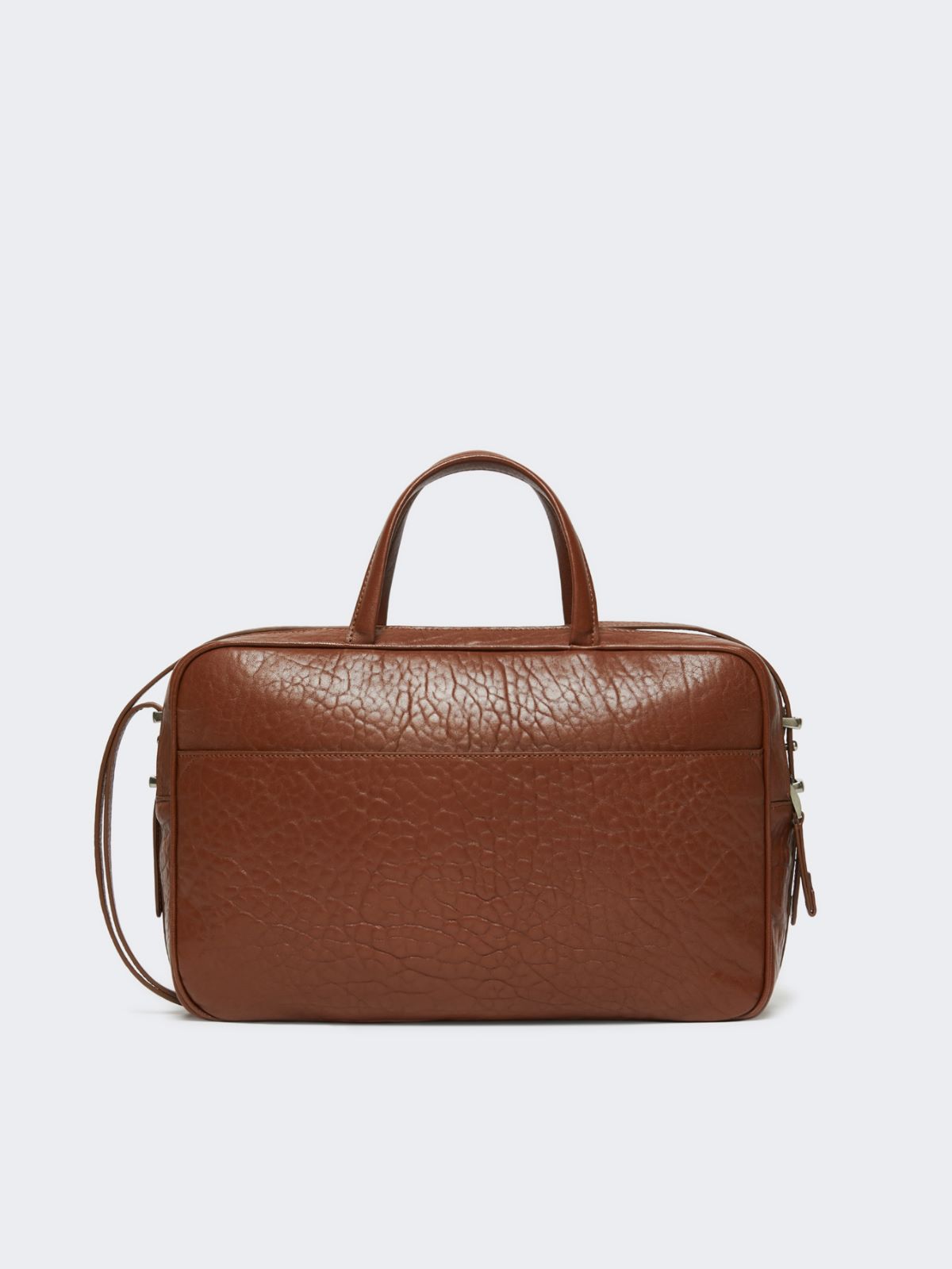 Large nappa leather Boston bag - TOBACCO - Weekend - 3
