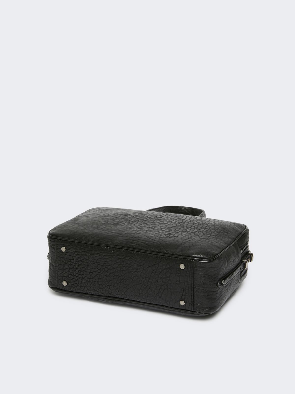 Large nappa leather Boston bag - BLACK - Weekend - 6