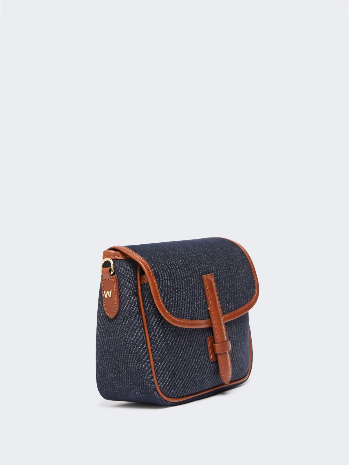 Denim and leather crossbody bag - CHINA BLUE - Weekend - 6