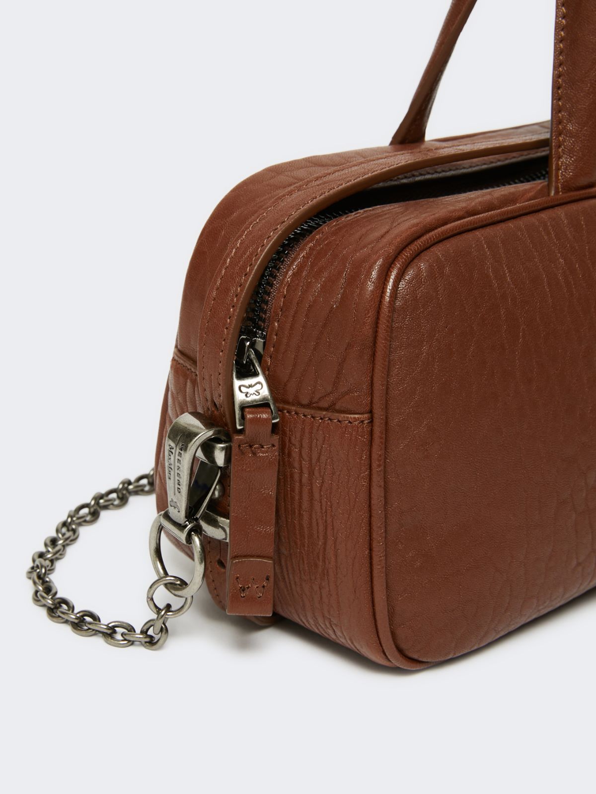 Nappa leather Boston bag - TOBACCO - Weekend - 4