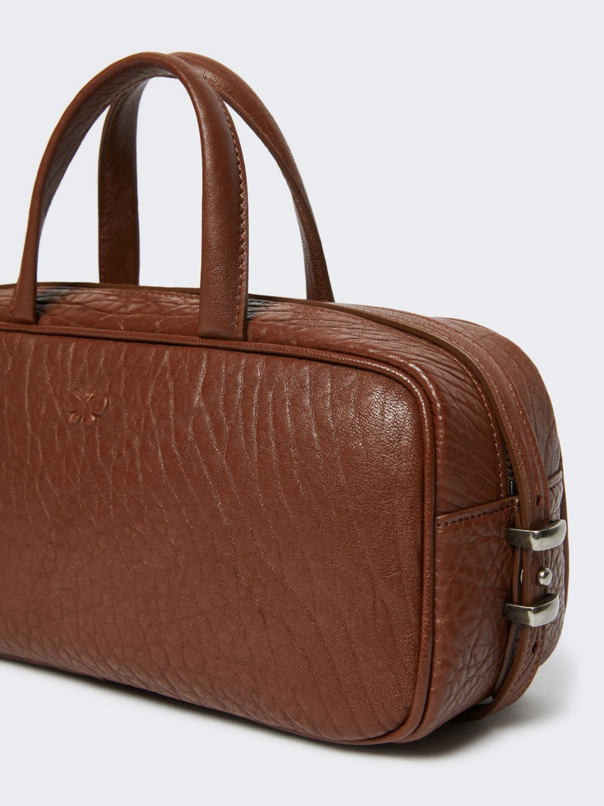 Nappa leather Boston bag - TOBACCO - Weekend - 5