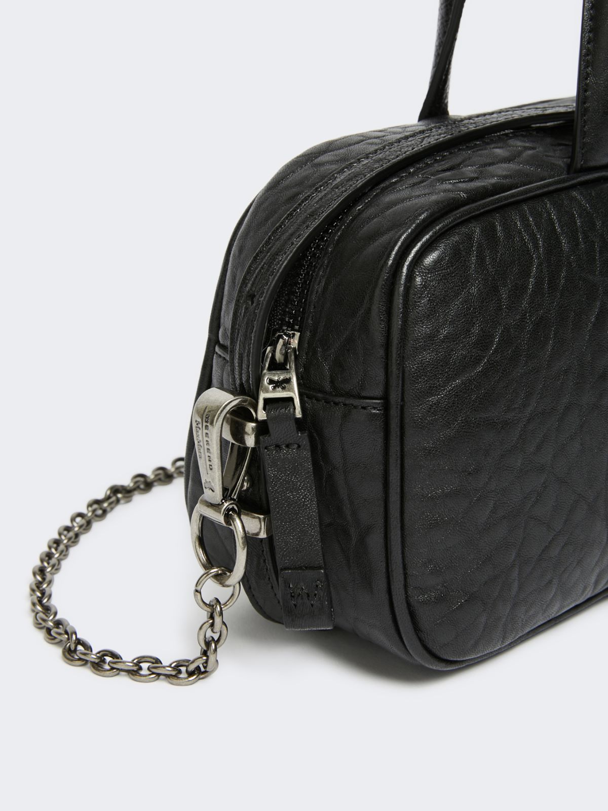 Nappa leather Boston bag - BLACK - Weekend - 4