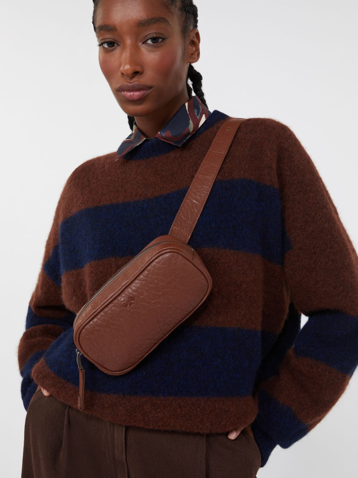 Nappa leather belt bag - TOBACCO - Weekend - 8