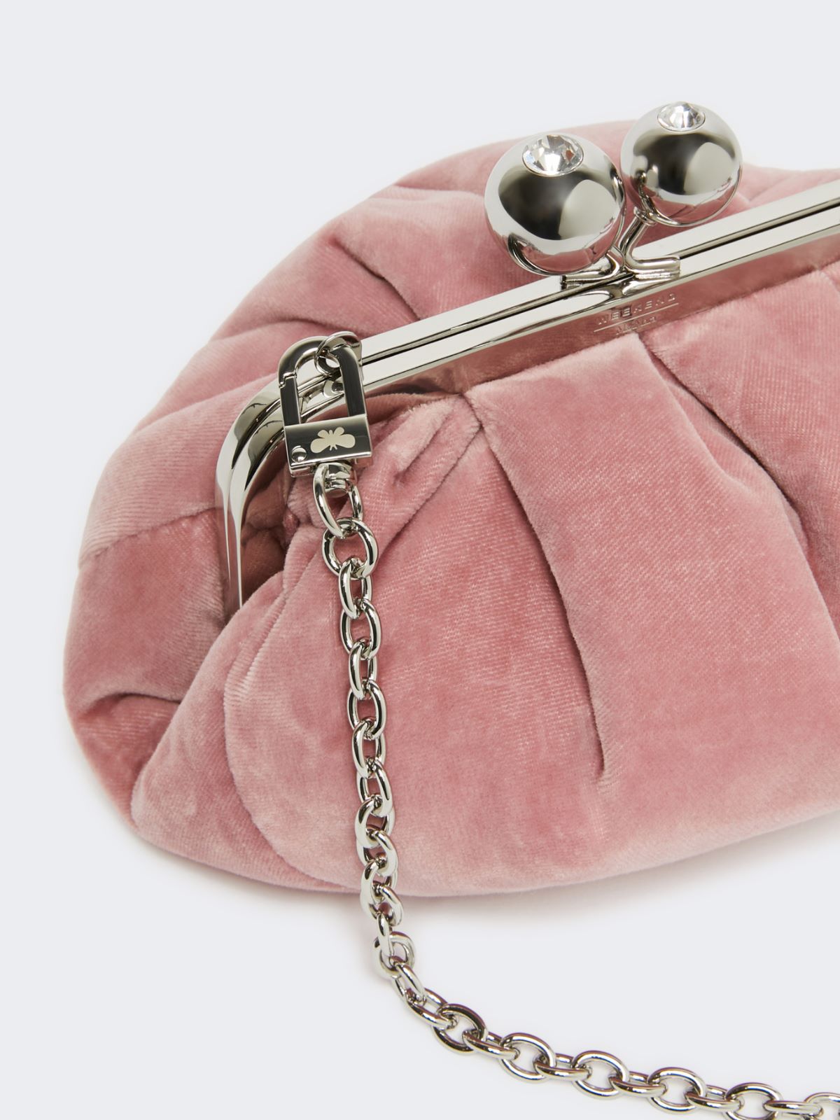 Small cotton velvet Pasticcino Bag - PINK - Weekend - 4