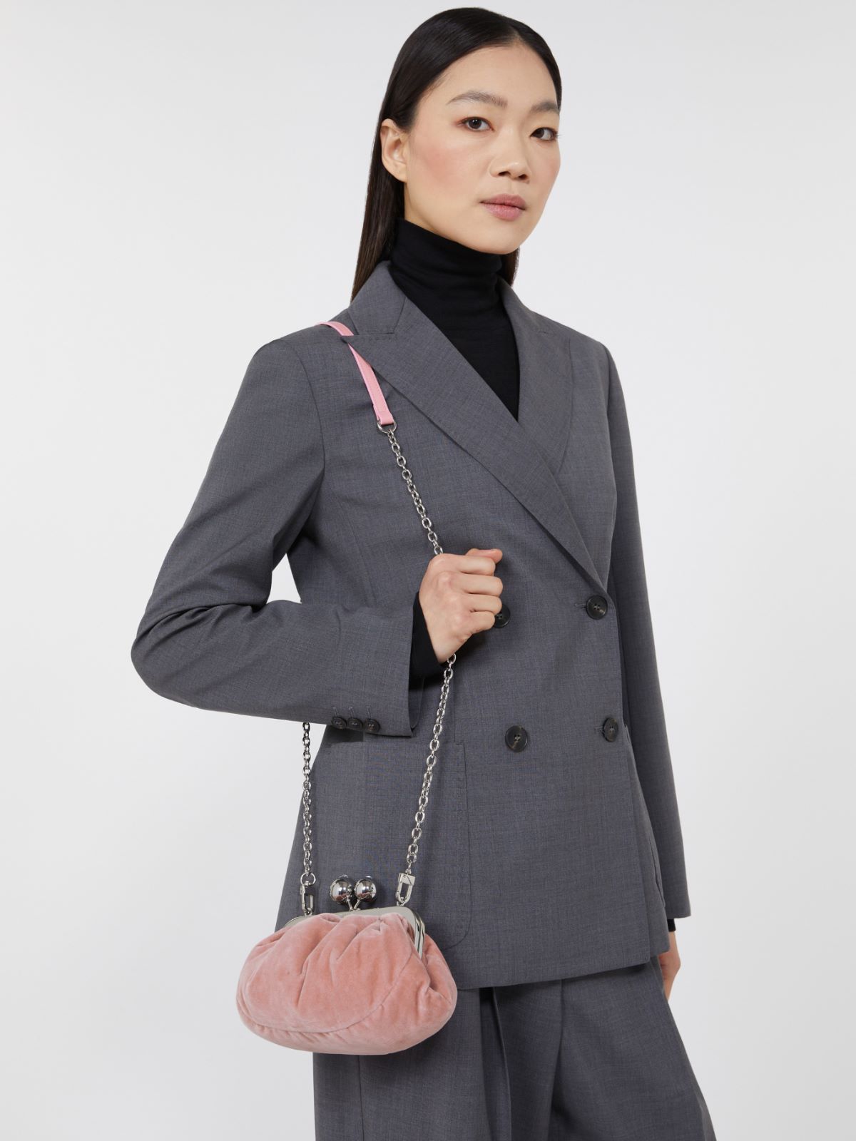 Small cotton velvet Pasticcino Bag - PINK - Weekend - 7