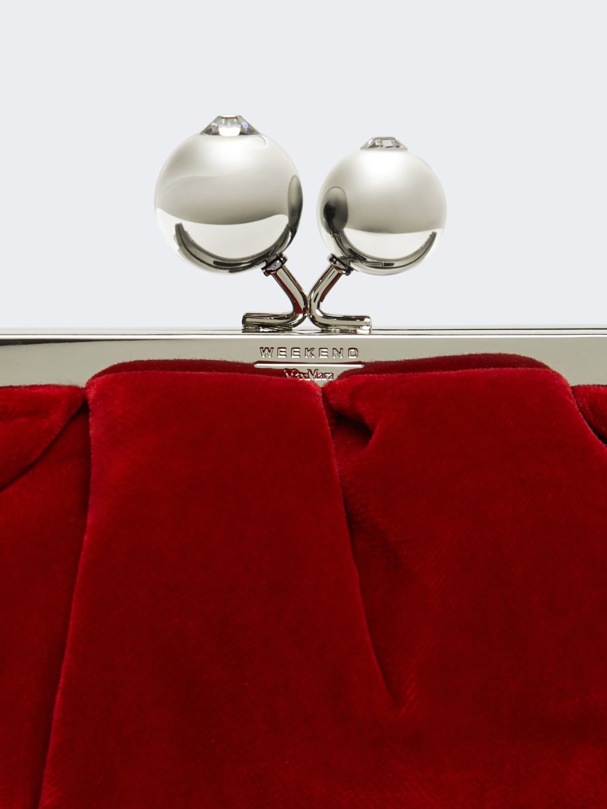 Small cotton velvet Pasticcino Bag - RED - Weekend - 5