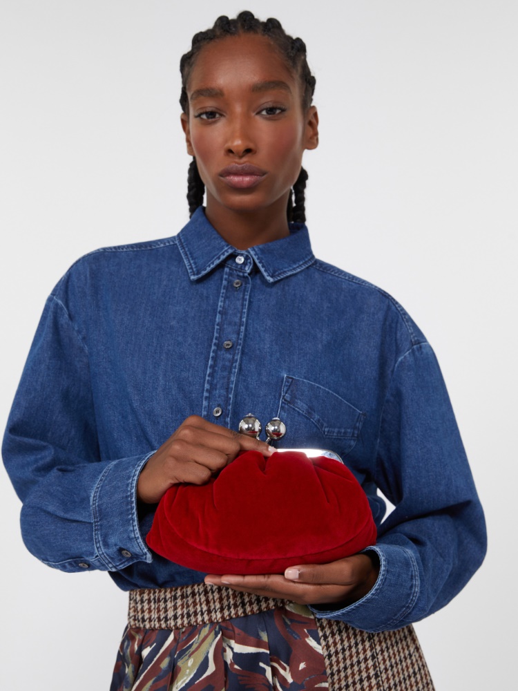 Small cotton velvet Pasticcino Bag - RED - Weekend - 2