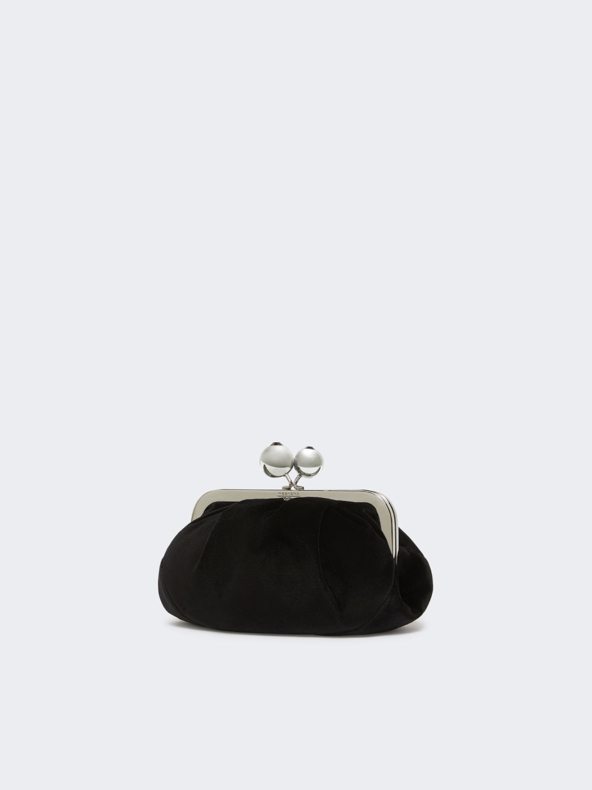 Small cotton velvet Pasticcino Bag - BLACK - Weekend - 2