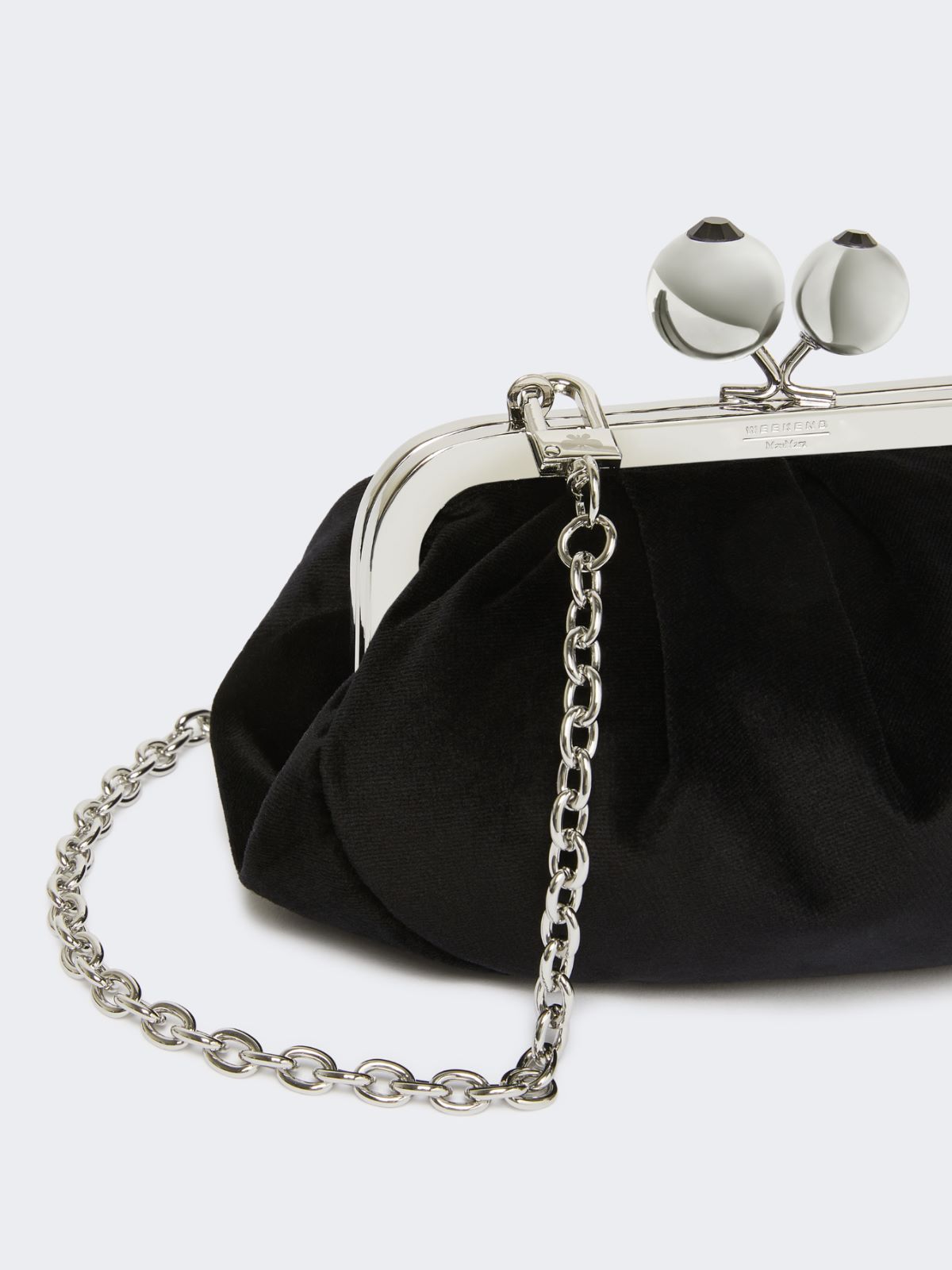 Small cotton velvet Pasticcino Bag - BLACK - Weekend - 4