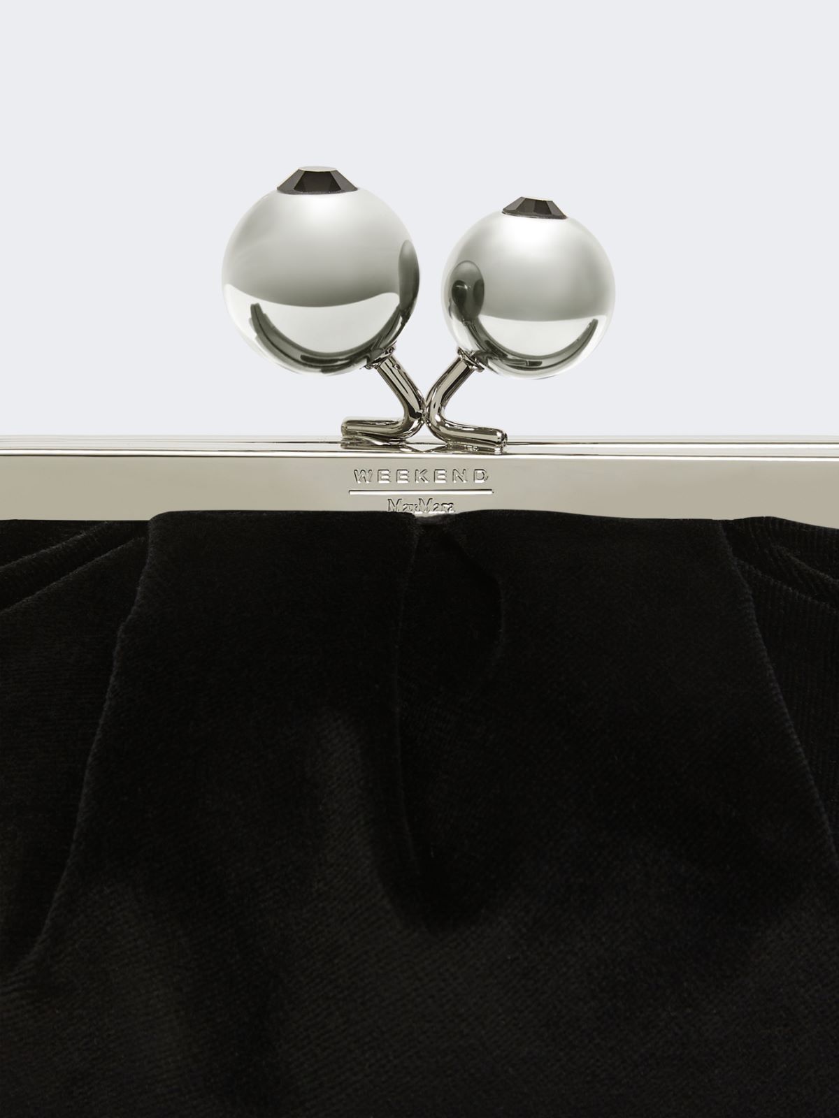 Small cotton velvet Pasticcino Bag - BLACK - Weekend - 5