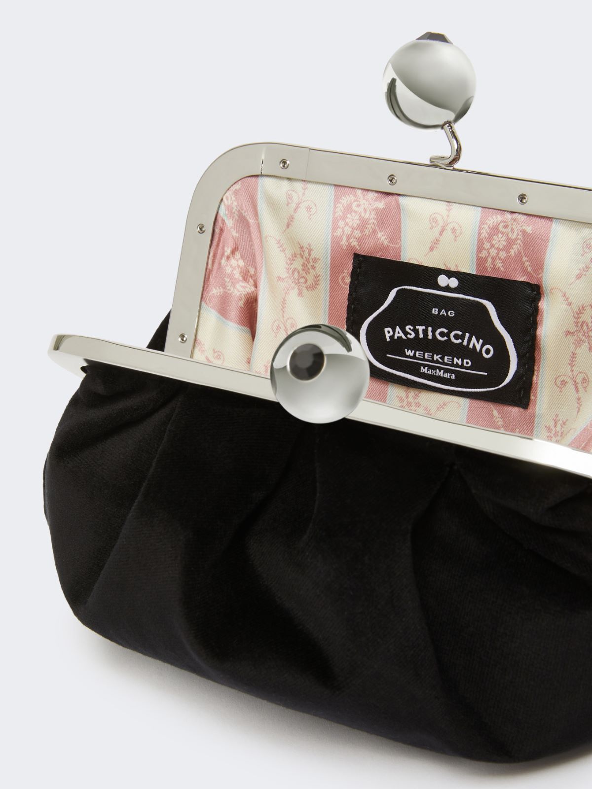 Small cotton velvet Pasticcino Bag - BLACK - Weekend - 6