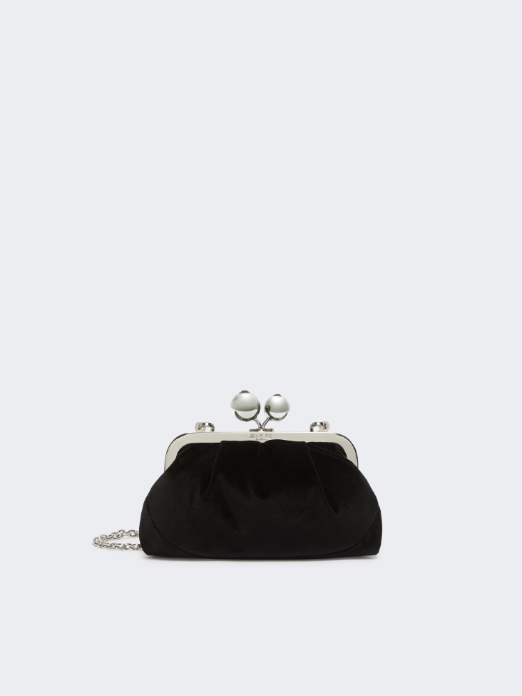 Small cotton velvet Pasticcino Bag - BLACK - Weekend - 2