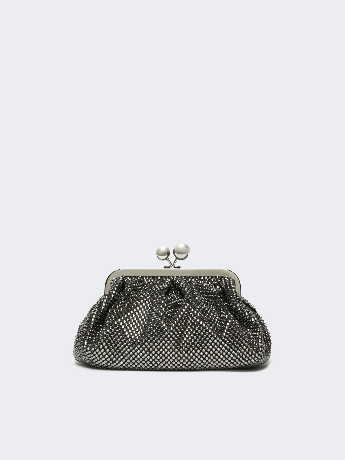 Small Pasticcino Bag in satin with rhinestones - BLACK - Weekend - 3