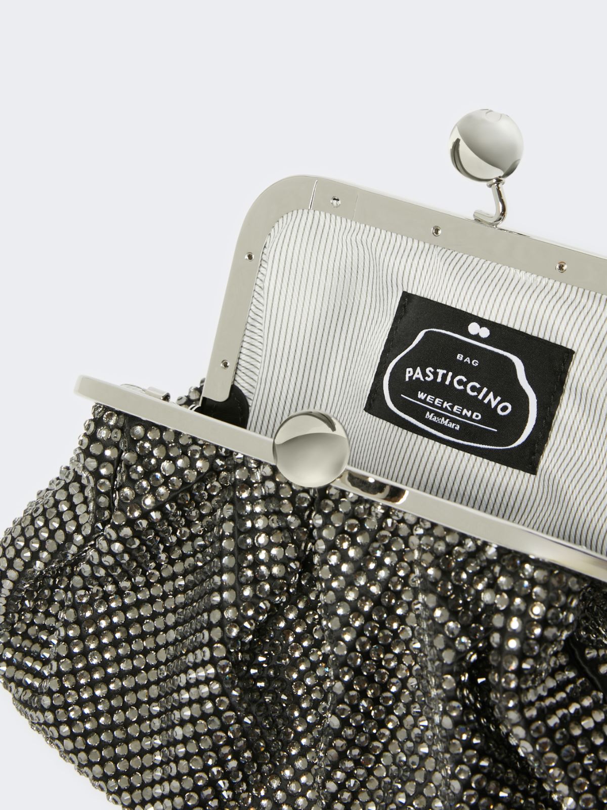 Small Pasticcino Bag in satin with rhinestones - BLACK - Weekend - 6