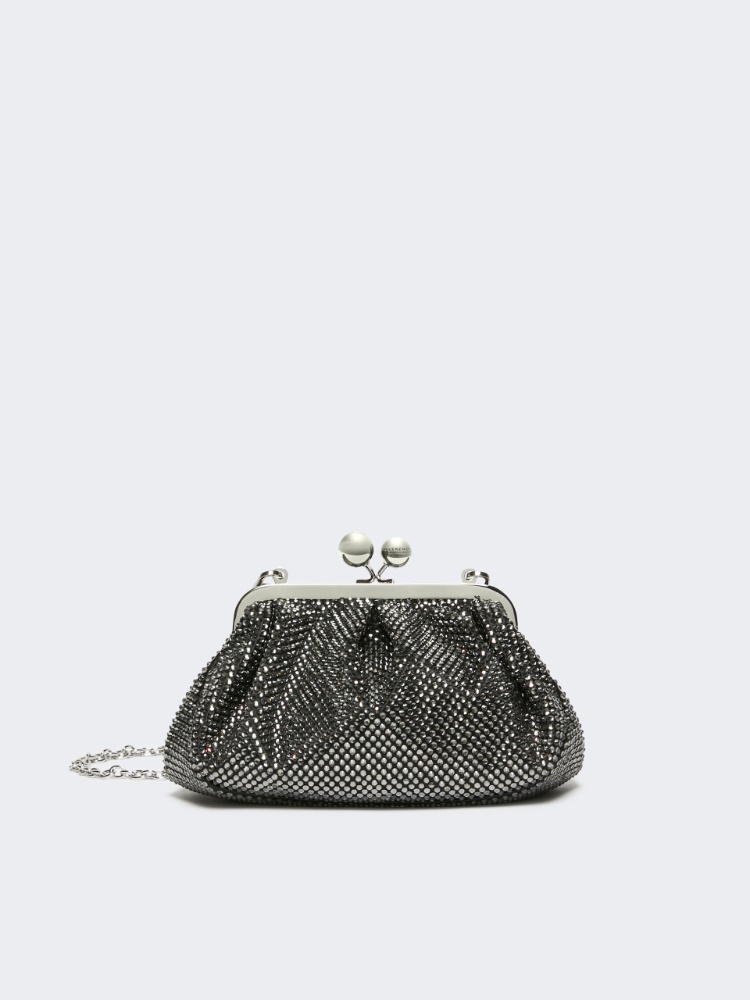 Small Pasticcino Bag in satin with rhinestones - BLACK - Weekend