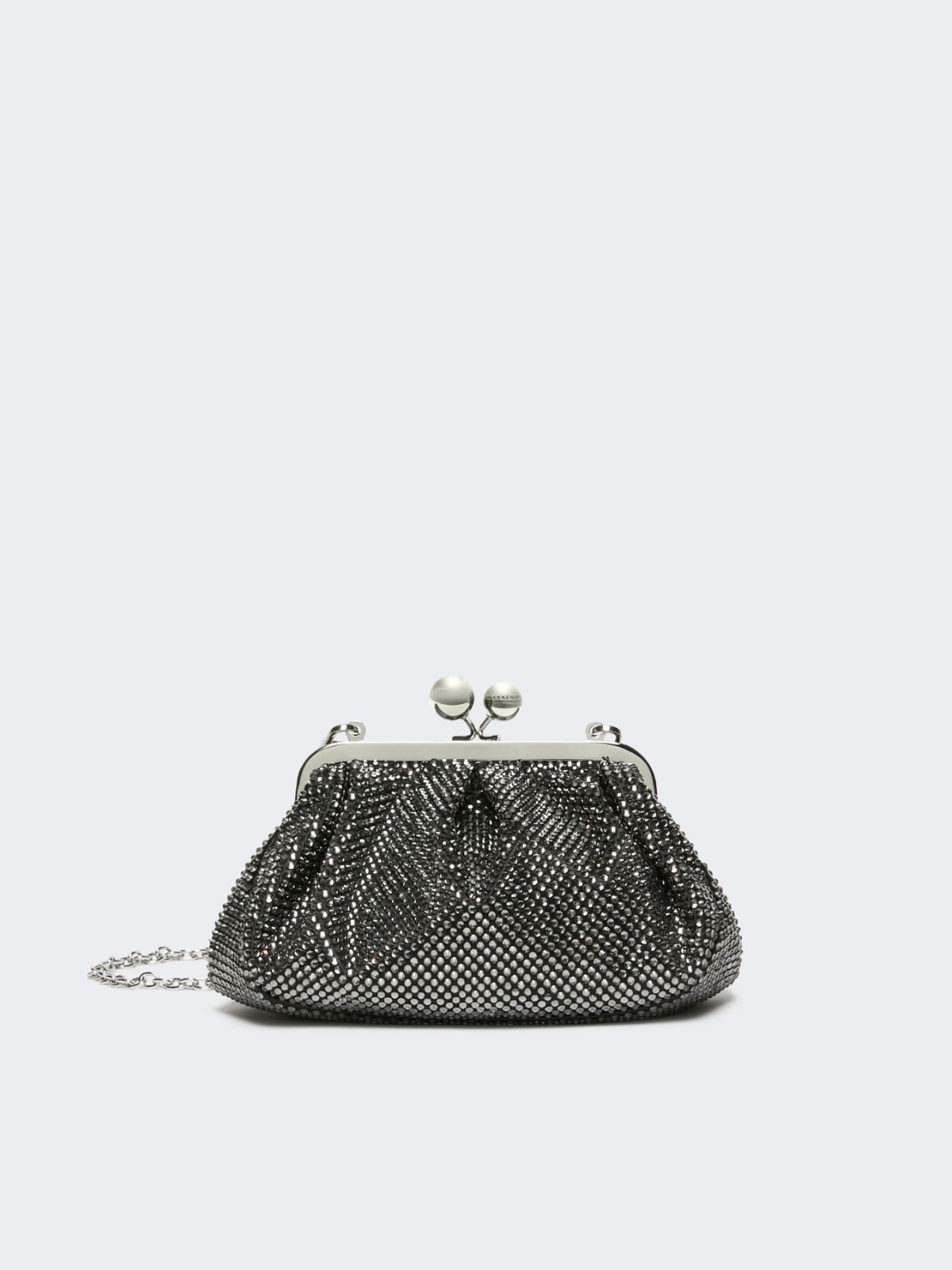 Small Pasticcino Bag in satin with rhinestones - BLACK - Weekend