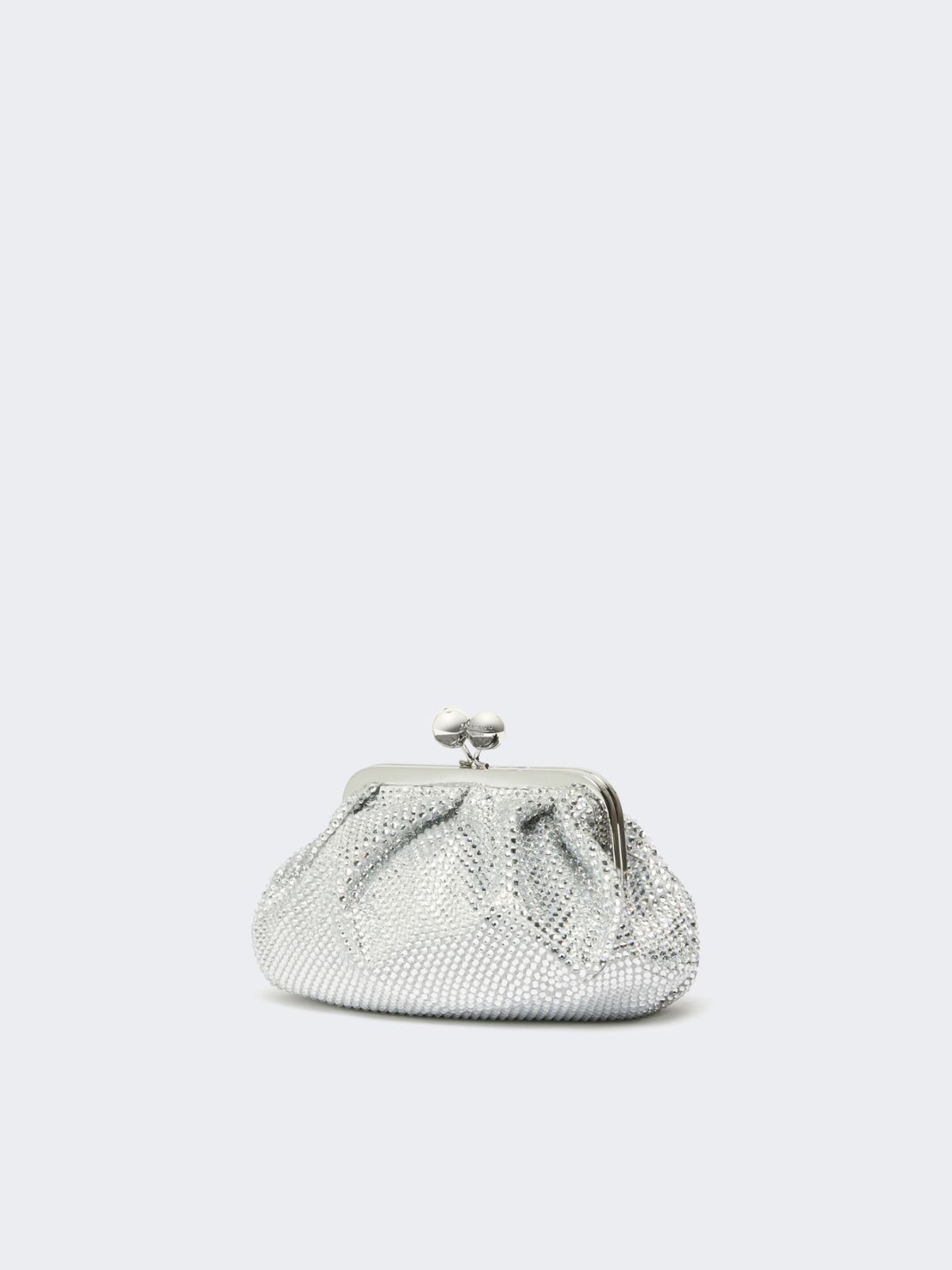 Small Pasticcino Bag in satin with rhinestones - OPTICAL WHITE - Weekend - 2