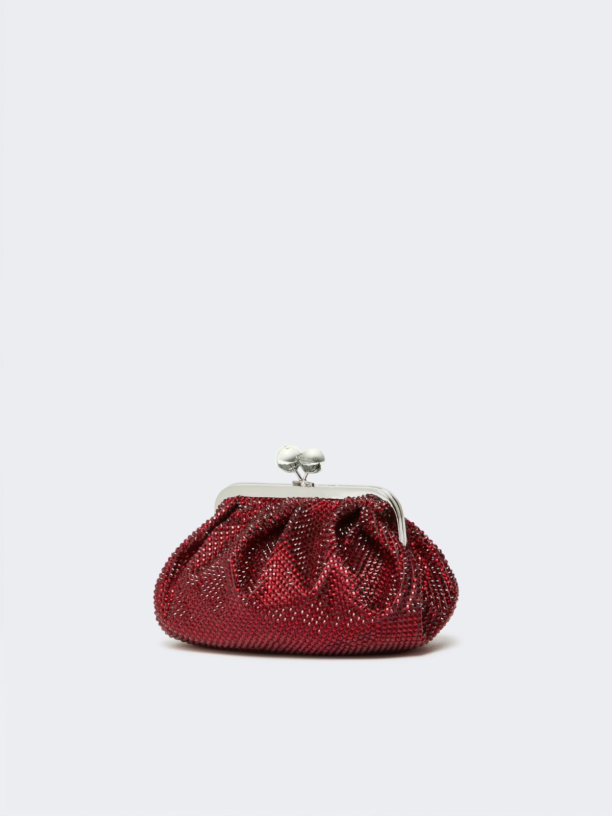 Small Pasticcino Bag in satin with rhinestones - RED - Weekend - 2