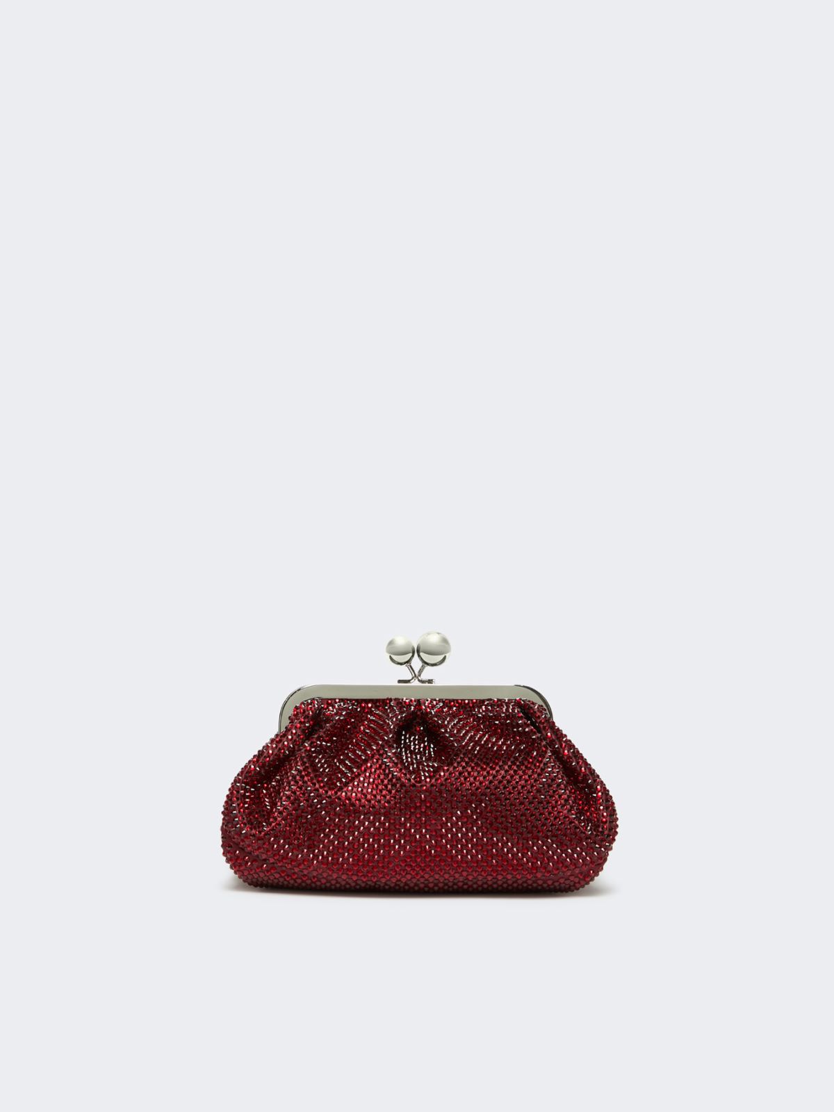 Small Pasticcino Bag in satin with rhinestones - RED - Weekend - 3