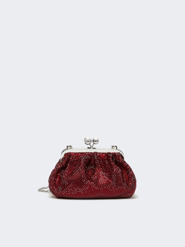 Small Pasticcino Bag in satin with rhinestones - RED - Weekend