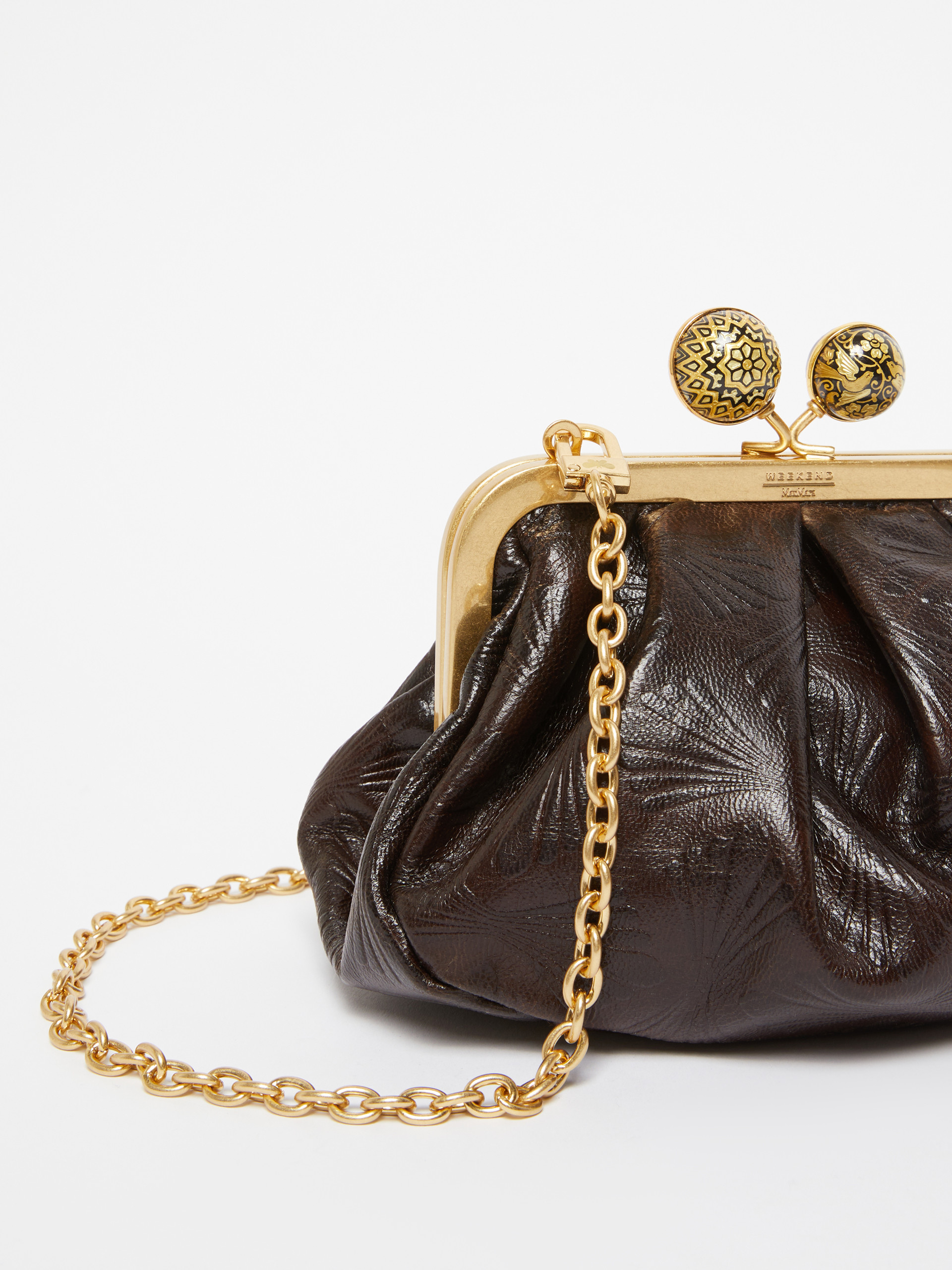 Small smooth leather Pasticcino Bag - DARK BROWN - Weekend Max Mara - 4