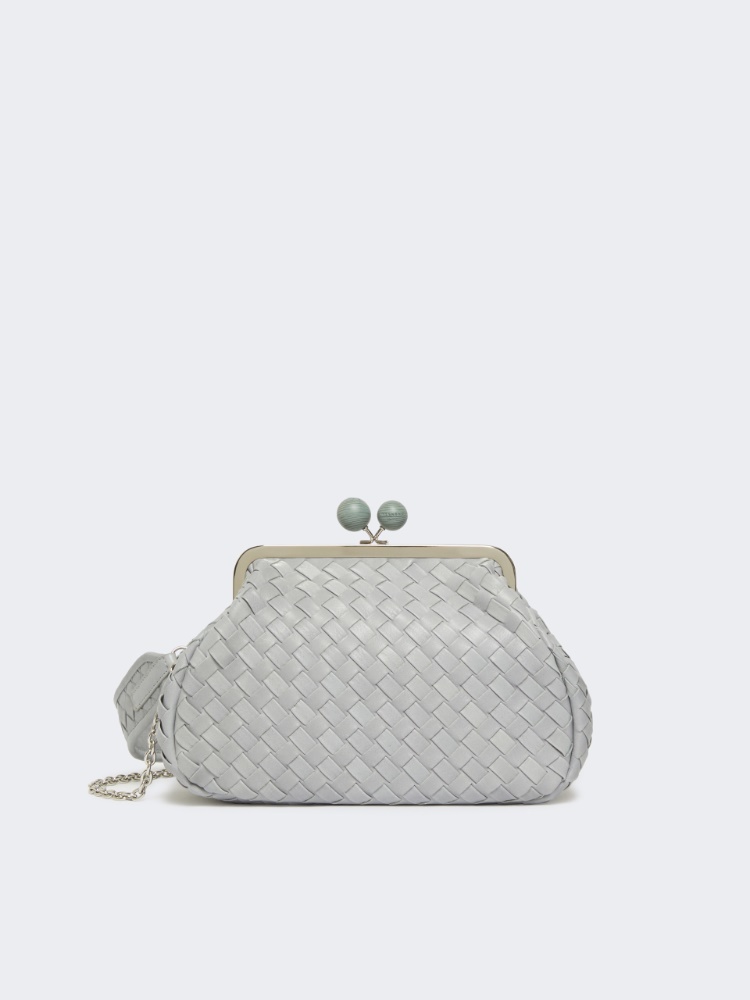 Medium woven leather Pasticcino Bag - LIGHT BLUE - Weekend - 2