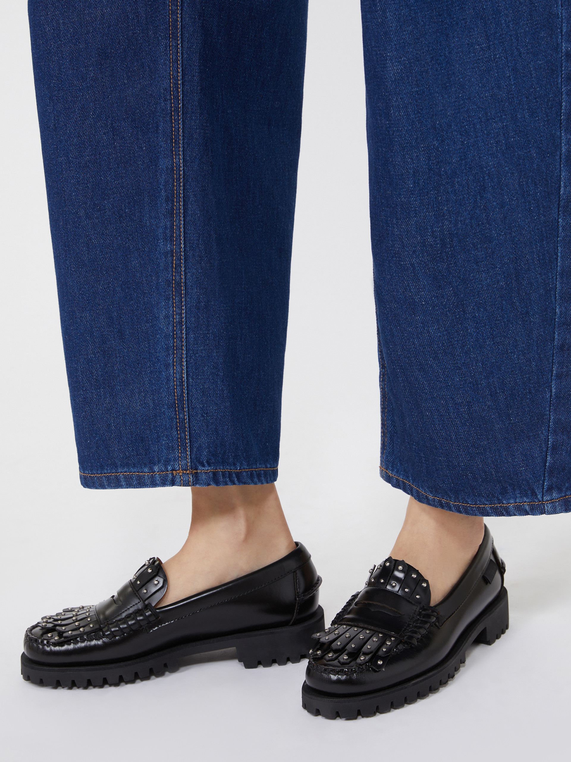 Leather loafers with micro studs - BLACK - Weekend Max Mara - 8