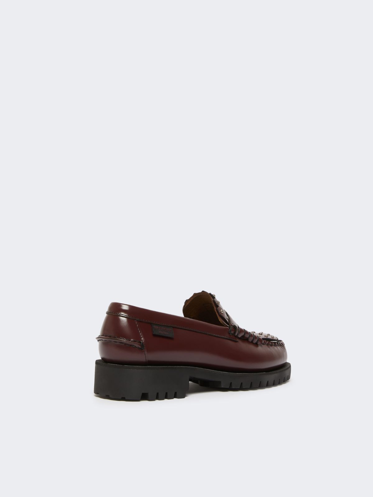 Mocassino in pelle con micro borchie - BORDEAUX - Weekend - 3