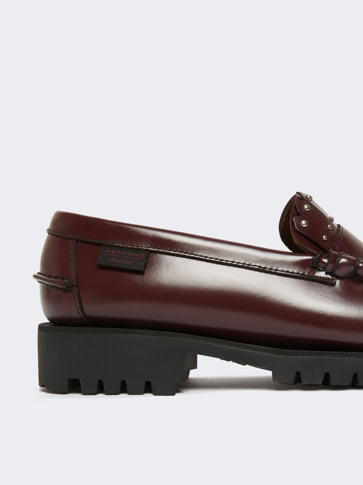 Mocassino in pelle con micro borchie - BORDEAUX - Weekend - 5