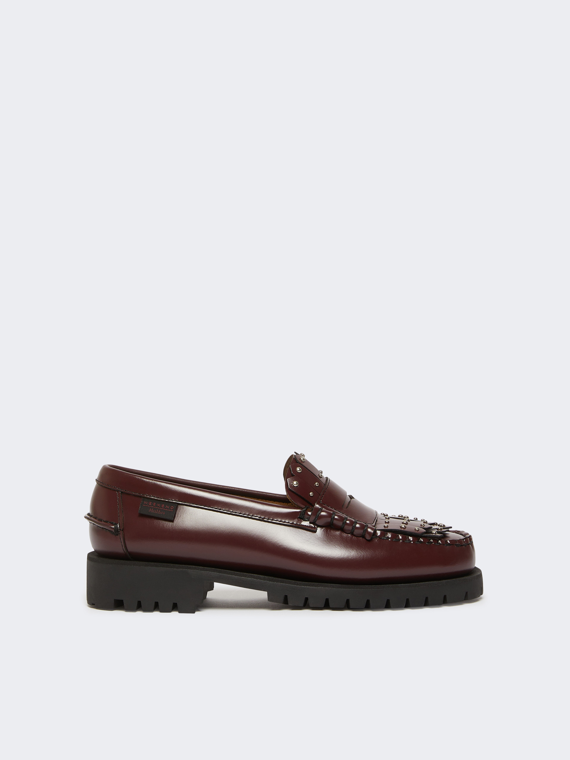 Leather loafers with micro studs - BORDEAUX - Weekend Max Mara
