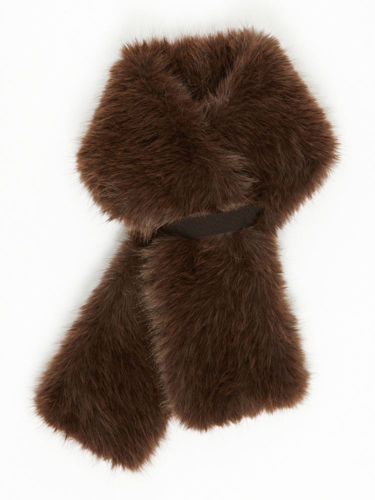 Soft textured scarf - DARK BOWN - Weekend