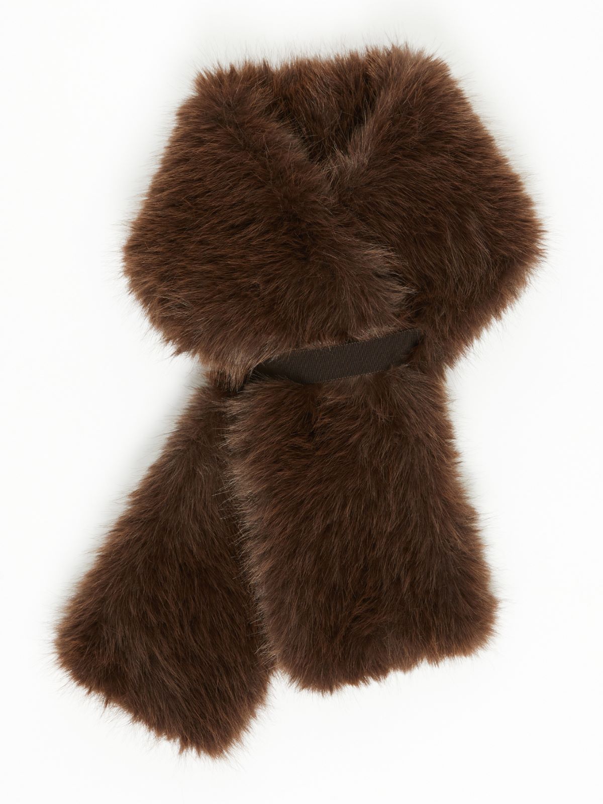 Soft textured scarf - DARK BOWN - Weekend