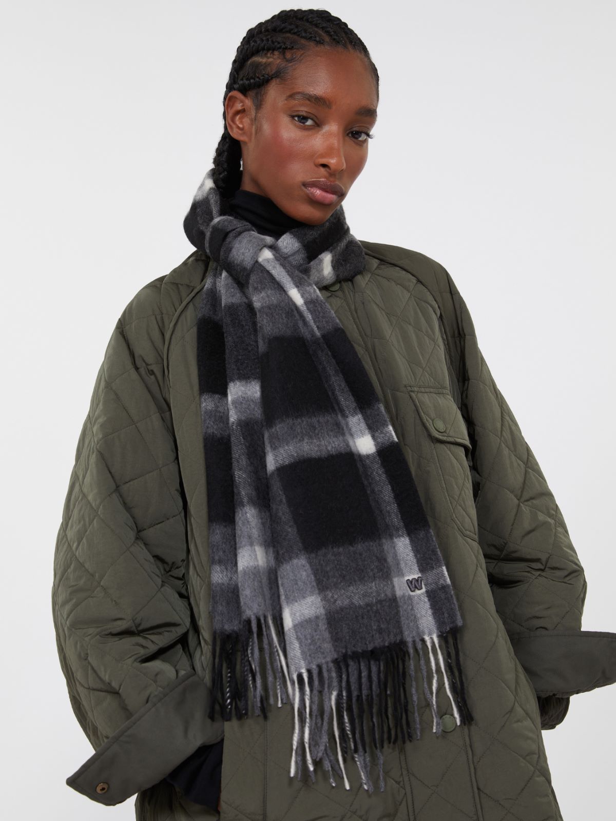 Jacquard cashmere scarf - BLACK - Weekend - 6