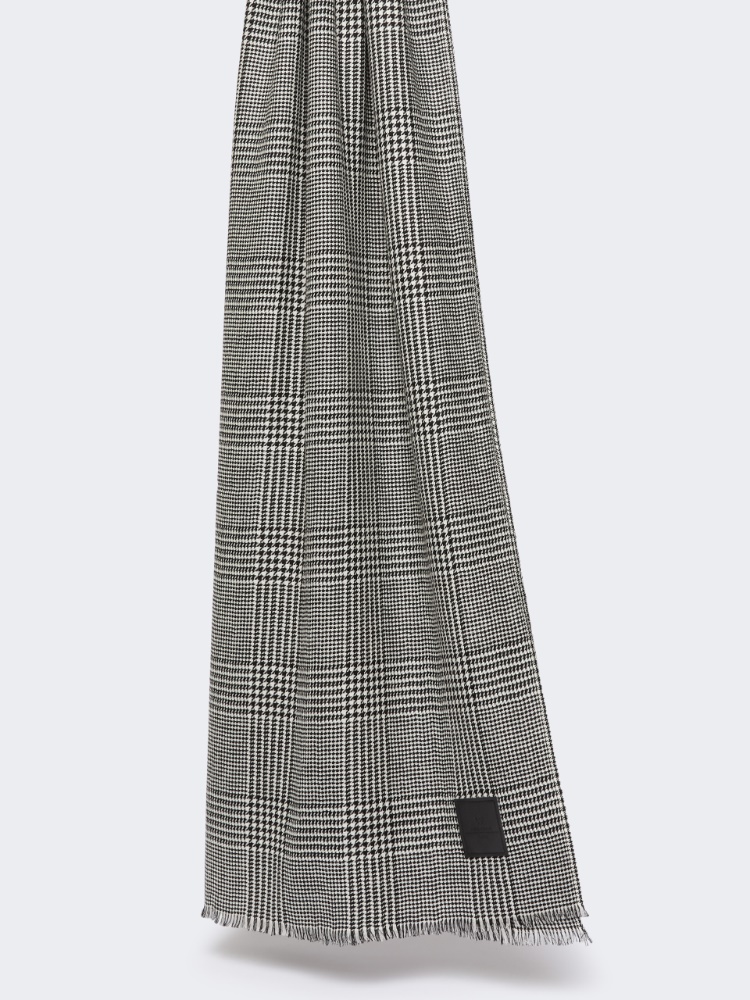 Patterned wool stole - BLACK - Weekend