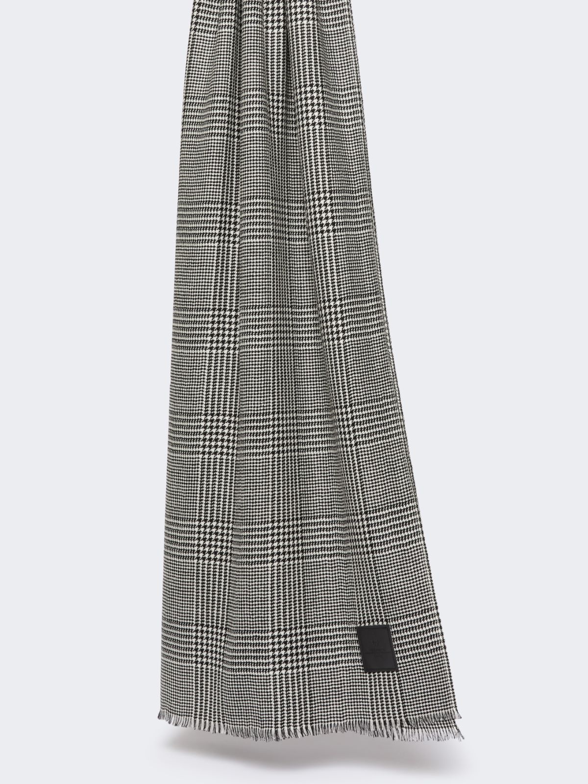 Patterned wool stole - BLACK - Weekend