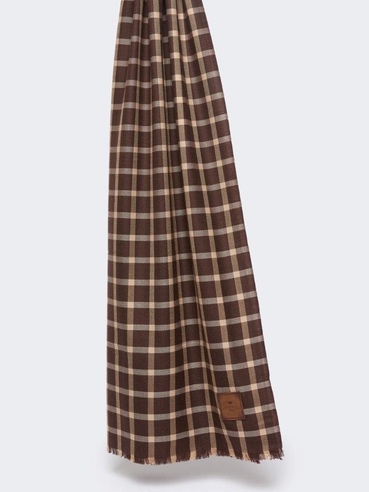Patterned wool stole - BEIGE - Weekend