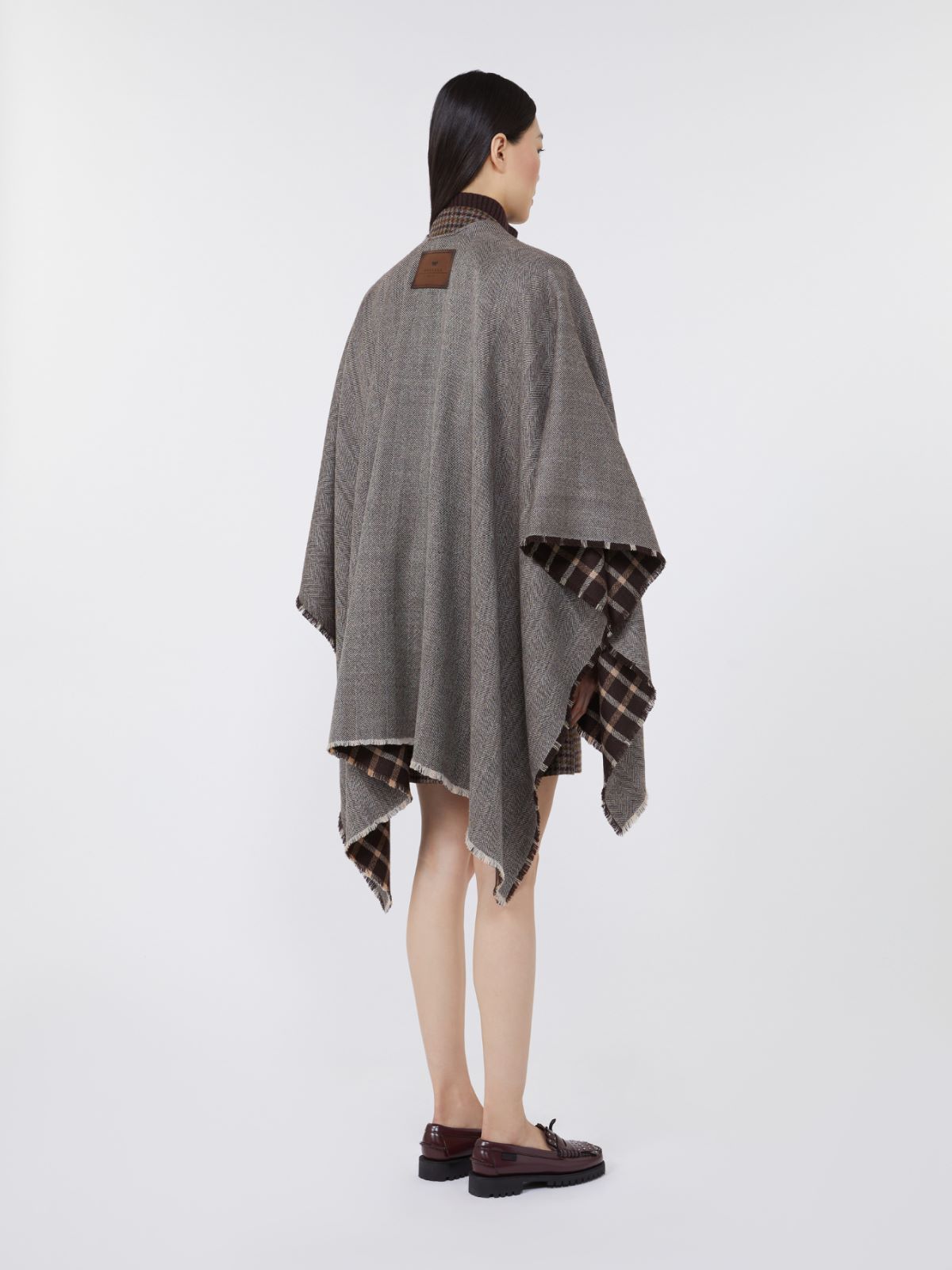 Double-face wool cape - DARK BROWN - Weekend - 3