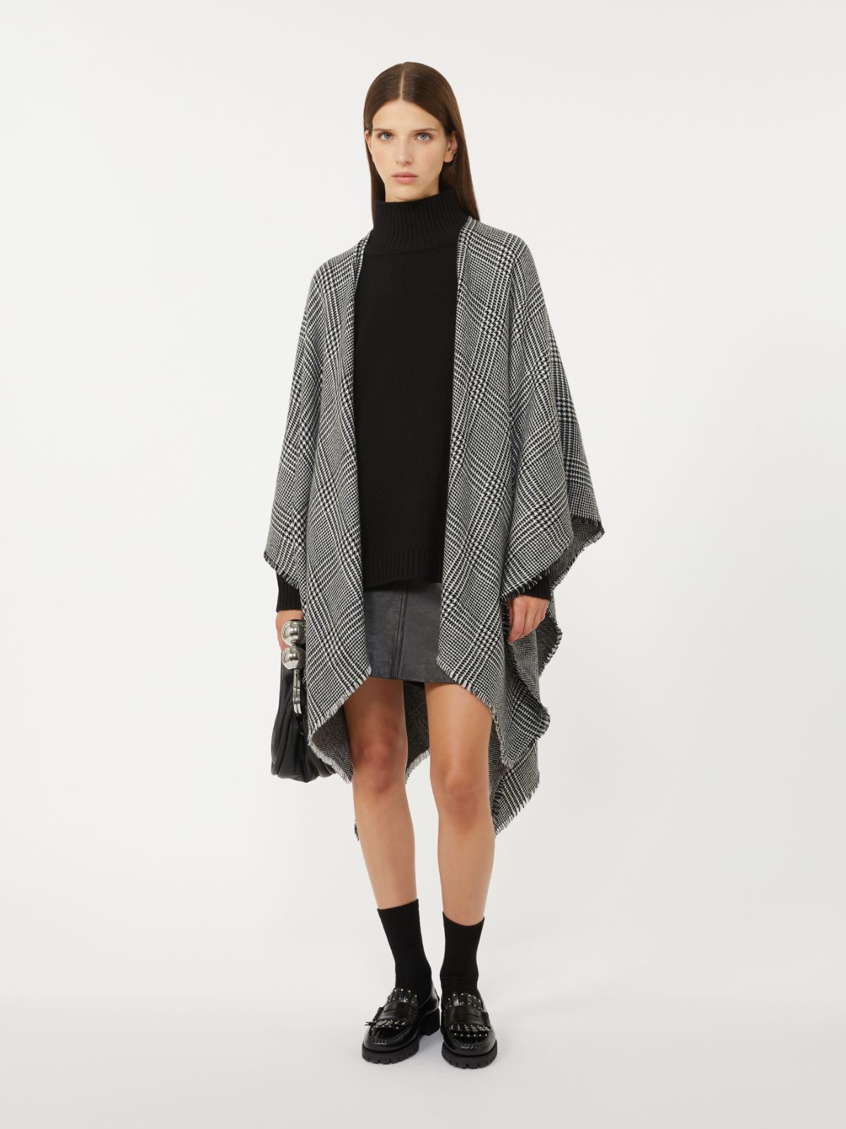 Double-face wool cape - BLACK - Weekend