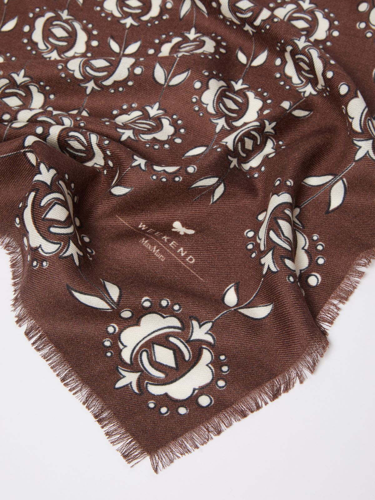 Wool and silk stole - BROWN - Weekend - 3